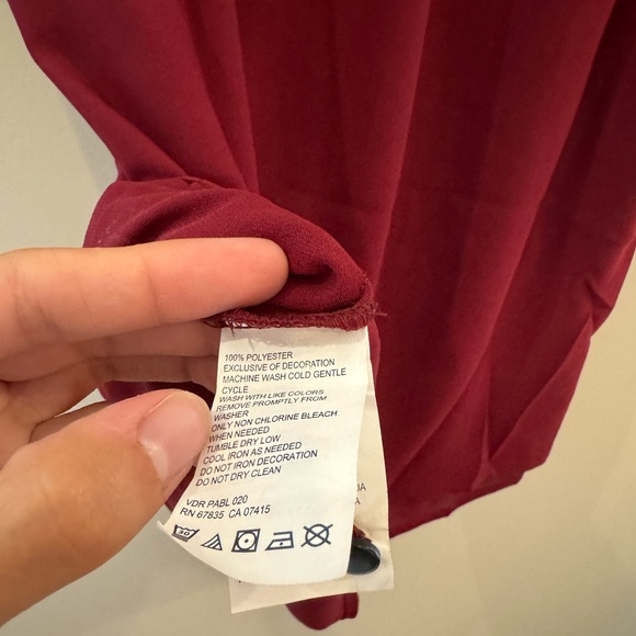 Nautica Red Flowy Short Sleeve Blouse - Picture 8 of 8